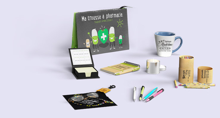 Communication pharmacie objet et textile personnalisable splayce