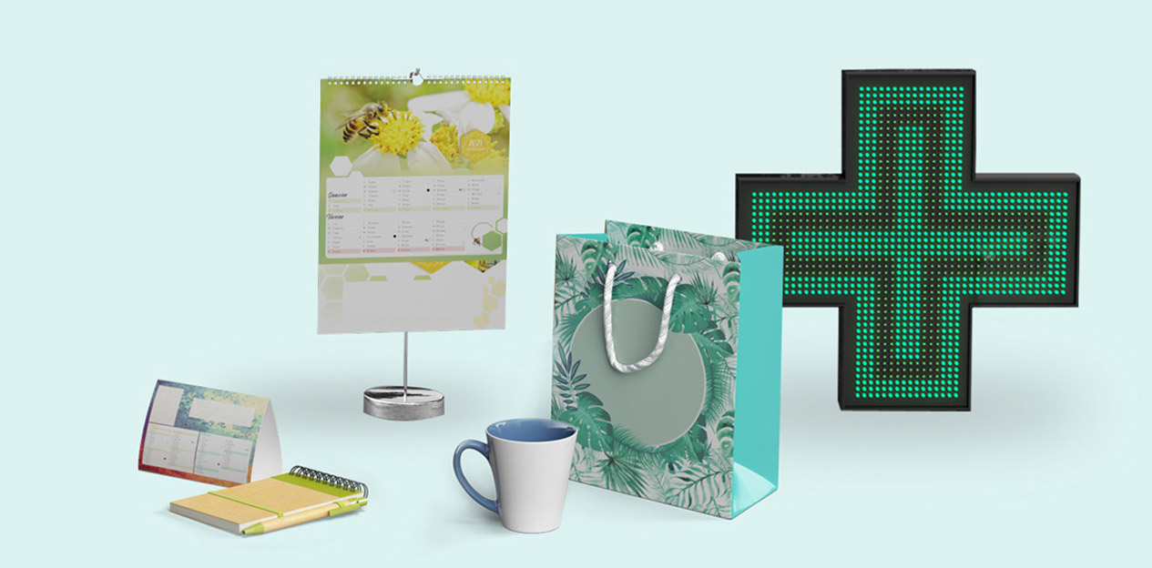 upports de communication pharmacie enseigne sac goodies Splayce 